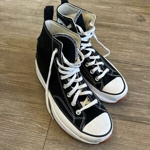Converse Run Star Hike Hi Shoes Black White Mens 8.5 Womens 10